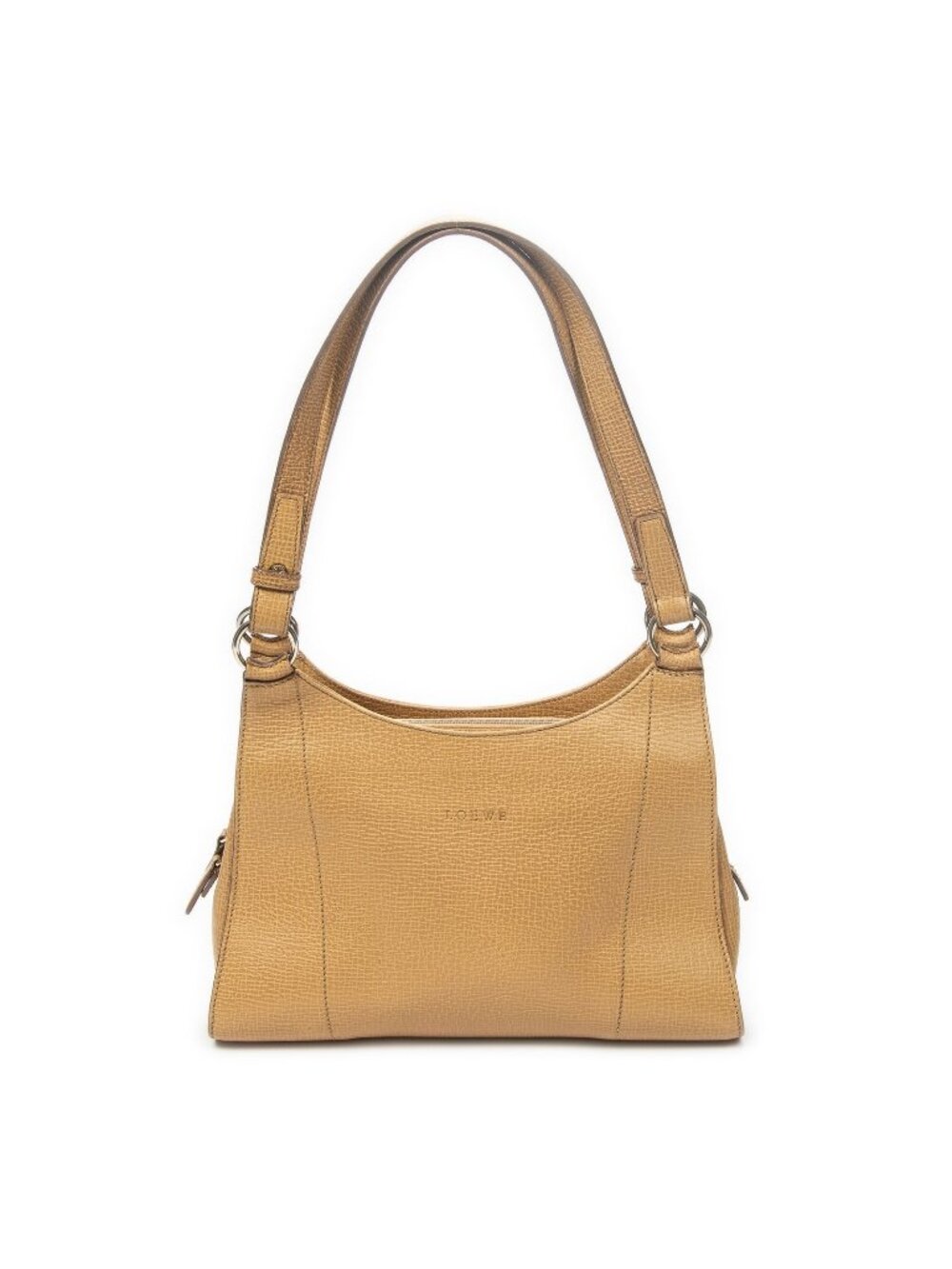 Loewe Vintage Mini Zip Hobo Beige Textured Leather